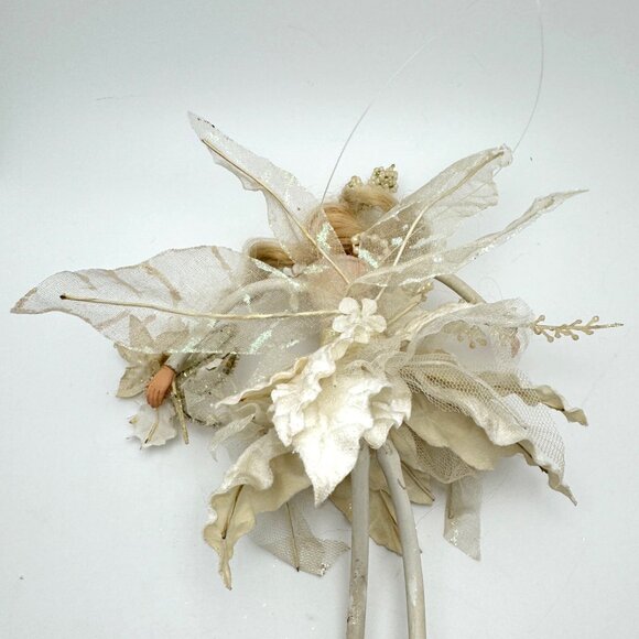 Windward Fairy Angel Ornament Holiday Christmas White Cream Floral  Design Gift - Picture 9 of 11